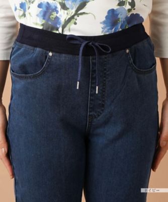 【あったか素材】イージーデニムパンツ【Ｌ　ＪＥＡＮＳ】