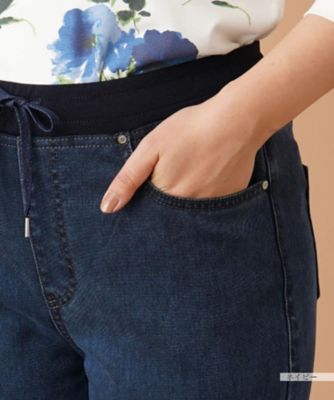 【あったか素材】イージーデニムパンツ【Ｌ　ＪＥＡＮＳ】