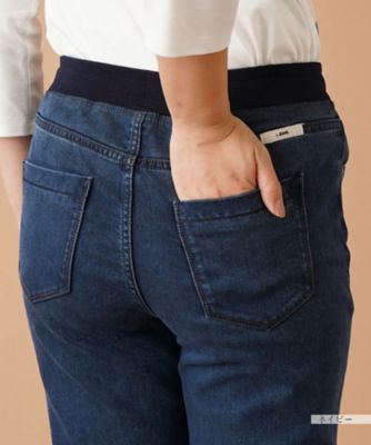 【あったか素材】イージーデニムパンツ【Ｌ　ＪＥＡＮＳ】