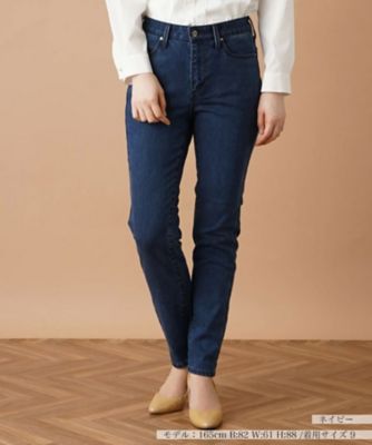 ＜Leilian (Women)＞【あったか素材】ストレッチデニムパンツ【Ｌ　ＪＥＡＮＳ】