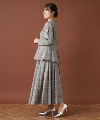 【セットアップ対応商品】チェックペプラムブラウス【Ｌｅｉｌｉａｎ：ＥＺＵＭＩ】