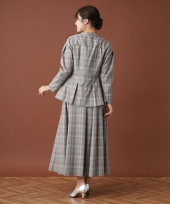 【セットアップ対応商品】チェックペプラムブラウス【Ｌｅｉｌｉａｎ：ＥＺＵＭＩ】