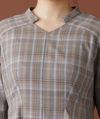 【セットアップ対応商品】チェックペプラムブラウス【Ｌｅｉｌｉａｎ：ＥＺＵＭＩ】