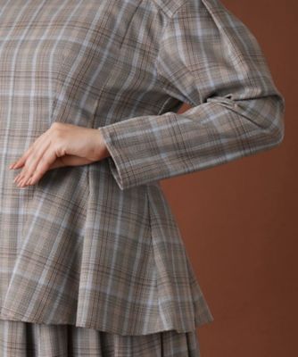 【セットアップ対応商品】チェックペプラムブラウス【Ｌｅｉｌｉａｎ：ＥＺＵＭＩ】