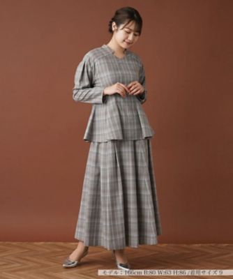 【セットアップ対応商品】チェックロングフレアスカート【Ｌｅｉｌｉａｎ：ＥＺＵＭＩ】