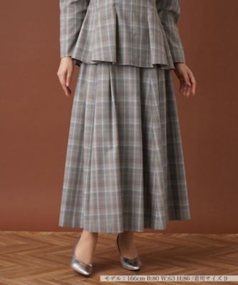 ＜Leilian (Women)＞【セットアップ対応商品】チェックロングフレアスカート【Ｌｅｉｌｉａｎ：ＥＺＵＭＩ】
