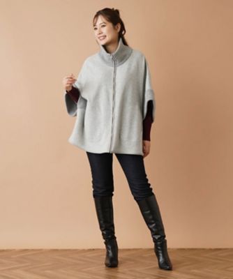 ジップニットポンチョ