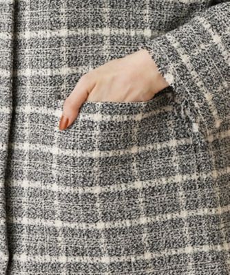 チェックノーカラージャケット【ｍｙ　ｐｅｒｆｅｃｔ　ｗａｒｄｒｏｂｅ】