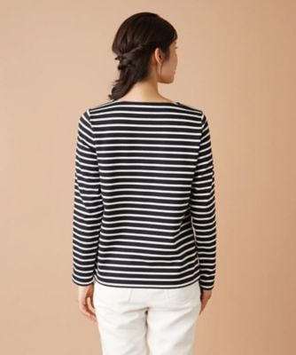 Leilian / レリアン ラメボーダーラグランカットソー【MUSE BY ROCHAS Premiere】 ラメボーダーラグランカットソー【MUSE BY ROCHAS