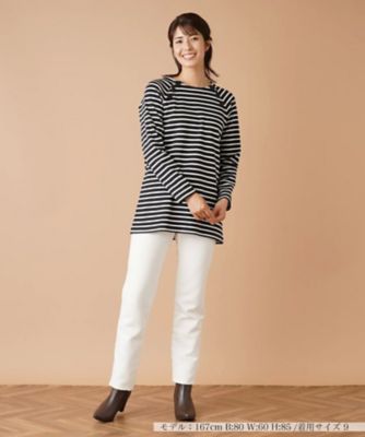Leilian / レリアン ラメボーダーラグランカットソー【MUSE BY ROCHAS Premiere】 ラメボーダーラグランカットソー【MUSE BY ROCHAS