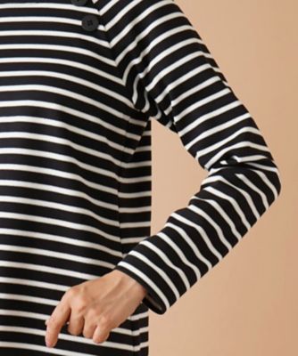 Leilian / レリアン ラメボーダーラグランカットソー【MUSE BY ROCHAS Premiere】 ラメボーダーラグランカットソー【MUSE BY ROCHAS