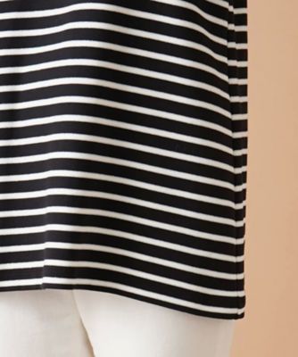Leilian / レリアン ラメボーダーラグランカットソー【MUSE BY ROCHAS Premiere】 ラメボーダーラグランカットソー【MUSE BY ROCHAS
