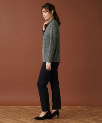 Leilian / レリアン プリントハイネックカットソー【ROCHAS Premiere】 プリントハイネックカットソー【ROCHAS Premiere
