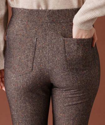 【あったか素材】ヘリンボーン柄スキニーパンツ
