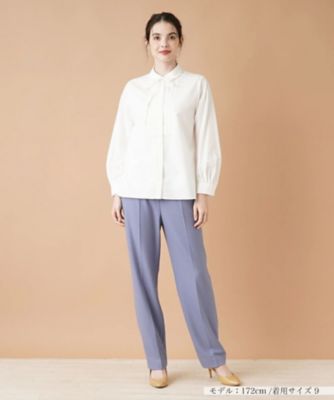 Leilian / レリアン ピンタック切替ボウタイブラウス【ROCHAS Premiere】 ピンタック切替ボウタイブラウス【ROCHAS Premiere】 | レリアン