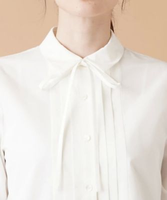 Leilian / レリアン ピンタック切替ボウタイブラウス【ROCHAS Premiere】 ピンタック切替ボウタイブラウス【ROCHAS