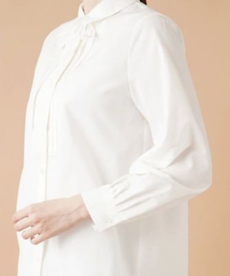 Leilian / レリアン ピンタック切替ボウタイブラウス【ROCHAS Premiere】 ピンタック切替ボウタイブラウス【ROCHAS Premiere】 | レリアン