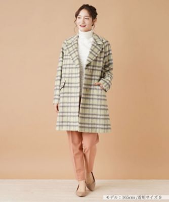 チェックテーラードコート【ＲＯＣＨＡＳ　Ｐｒｅｍｉｅｒｅ】