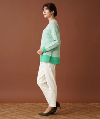 ミックスヤーン切替ボトルネックニット | Leilian (Women