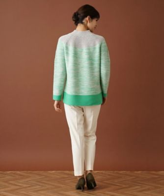 ミックスヤーン切替ボトルネックニット | Leilian (Women