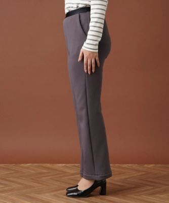 【あったか素材】洗えるウエストゴムストレートパンツ