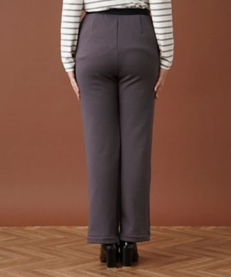 【あったか素材】洗えるウエストゴムストレートパンツ