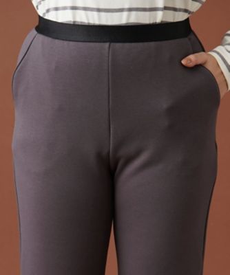 【あったか素材】洗えるウエストゴムストレートパンツ