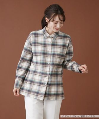 ＜Leilian (Women)＞チェックネルシャツ【Ｌｅｉｌｉａｎ　ＷＨＩＴＥ　ＬＡＢＥＬ】【ＳＯＭＥＬＯＳ】
