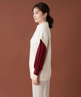 ハイネックニットベスト【ＭＵＳＥ　ＢＹ　ＲＯＣＨＡＳ　Ｐｒｅｍｉｅｒｅ】