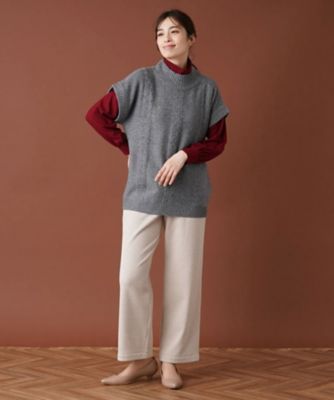 ハイネックニットベスト【ＭＵＳＥ　ＢＹ　ＲＯＣＨＡＳ　Ｐｒｅｍｉｅｒｅ】