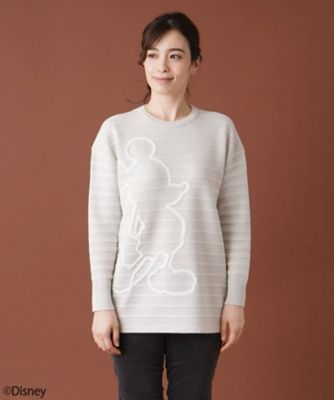 Leilian / レリアン ボーダークルーネックニット【ミッキーマウス】 ボーダークルーネックニット【ミッキーマウス】 | Leilian