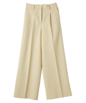 37,400円新品【Leilian レリアン】タックワイドパンツ 15+ カーキ ワイドパンツ【Leilian WHITE LABEL