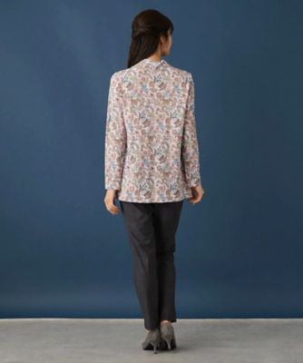 レリアン　BINDA　イタリア生地　ペイズリー柄　ボウタイ風　カットソー　大きい ペイズリーブラウス【BINDA】 | Leilian (Women)/レリアン