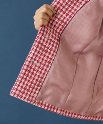 Leilian レリアン 千鳥格子柄 ジャケット ノーカラージャケット 千鳥格子柄ノーカラージャケット|レリアン | レリアン公式