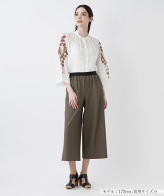 ストレッチクロップドワイドパンツ