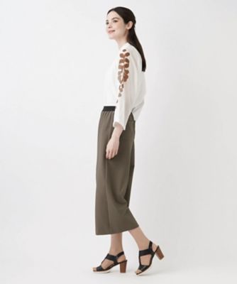 ストレッチクロップドワイドパンツ
