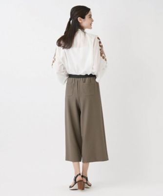 ストレッチクロップドワイドパンツ