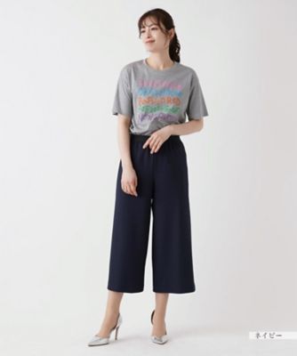 ストレッチクロップドワイドパンツ