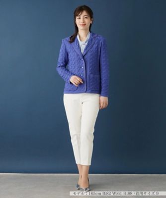 Leilian 13+ ホワイト テーラードジャケット 長袖 ニットテーラードジャケット | Leilian plus house (Women