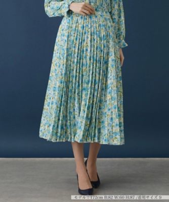 ＜Leilian (Women)＞水彩フラワープリーツスカート【ＲＯＣＨＡＳ　Ｐｒｅｍｉｅｒｅ】