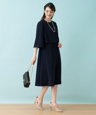 【セレモニー】洗えるケープブラウス×ワンピースアンサンブル