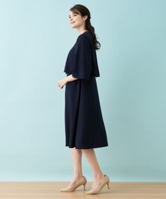 【セレモニー】洗えるケープブラウス×ワンピースアンサンブル