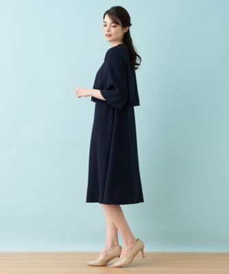 【セレモニー】洗えるケープブラウス×ワンピースアンサンブル