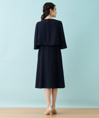 【セレモニー】洗えるケープブラウス×ワンピースアンサンブル