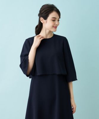 【セレモニー】洗えるケープブラウス×ワンピースアンサンブル