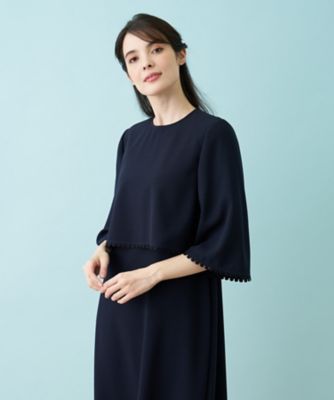 【セレモニー】洗えるケープブラウス×ワンピースアンサンブル