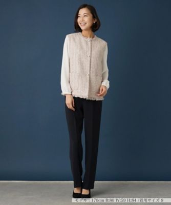 【極美品】レリアン ツイード ジャケット ノーカラー 大きいサイズ 17号 極美品 23区 ノーカラージャケット ツイード 大きいサイズ 46