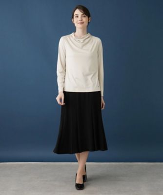 Leilian / レリアン ドレープモックネックカットソー ドレープモックネックカットソー | Leilian (Women)/レリアン