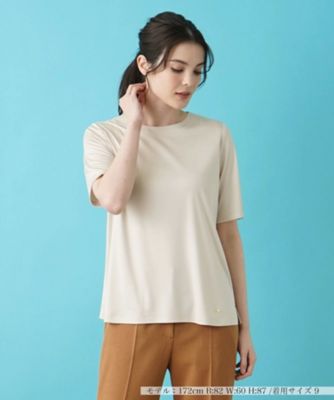 レリアン　半袖　ブラウス　カットソー　シルク　コットン　トップス シルク100％半袖カットソー | Leilian (Women)/レリアン