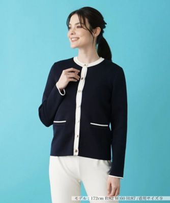 ＜Leilian (Women)＞バイカラーニットカーディガン
